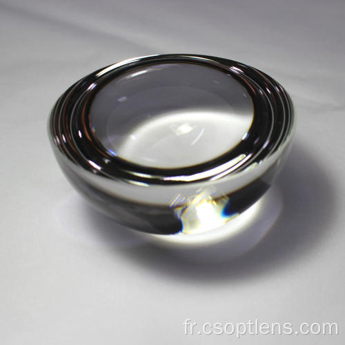 Lentille asphérique hémisphérique en verre de 60 mm de diamètre